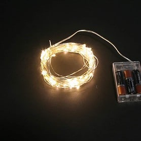 BATT LIGHT 100 LED WARM WH 10M