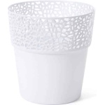 Pot Cover Rosa Round 5" White - Image 1