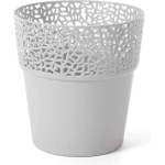Pot Cover Rosa Round 5" Grey - Image 1
