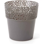 Pot Cover Rosa Round 6" Anthracite Grey - Image 1