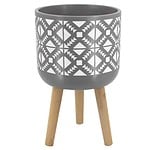 Pot wooden Legs -Grey/white 22 - Image 1