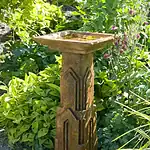 Art Deco Bird Bath -LG- Basalt Grey - Image 1